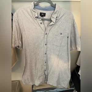 Obey button up shirt. Grey with red design. Good condition